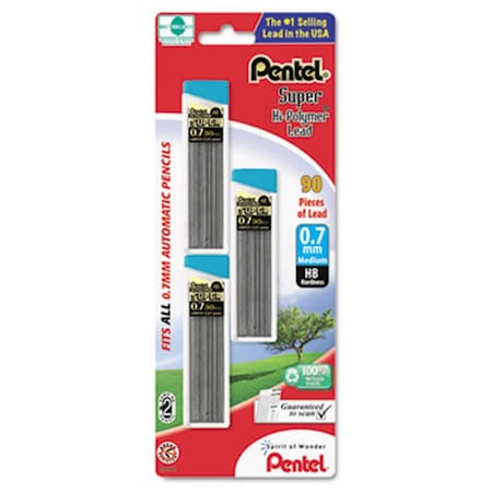 Pentel Super Hi-Polymer Lead Refills 0.7mm HB Black 90 Leads-Pack PE31397
